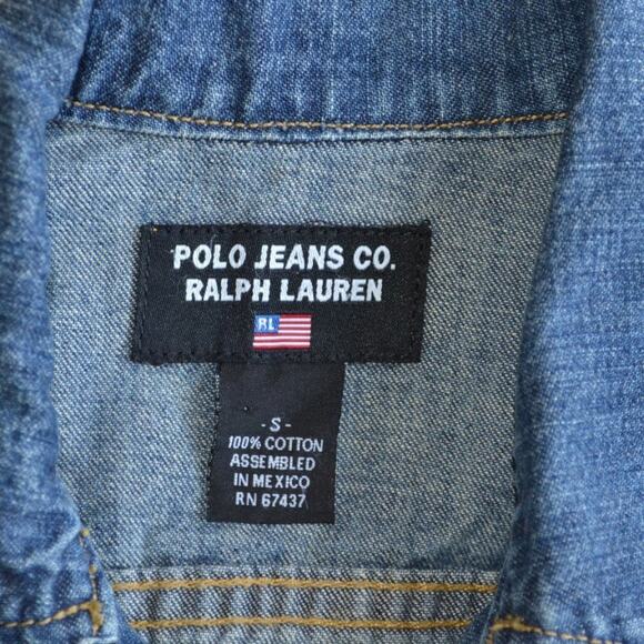 Vintage Polo Jeans Co Ralph Lauren Denim Jean Jacket Size S - Picture 3 of 6
